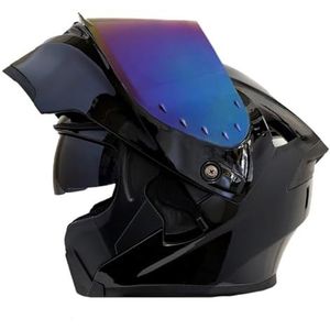 Opklapbare Motorhelmen ECEDOT-Goedgekeurde Integraalhelm Met Geïntegreerd Motormodulaire Helm Met Dubbel Vizier Crash Racing Helm Ventilatie Heren Dames 12,XL:61-62CM