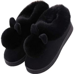 Mode Slides Harige Slippers Konijn Zachte Damespantoffels Oren Winter Comfort Schoen Schoenen Huis Slippers Voor Vrouw