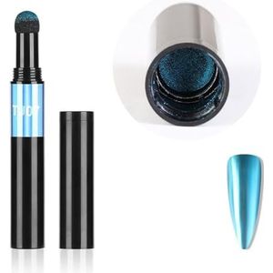 Nail Art Glitter Spiegel Poeder Luchtkussen Magic Pen Effect Chroom Pigment voor Decoraties Gel Polish Stof Nail Decor Nagellak Pennen voor Echte Nagels (Kleur: TJ-07)