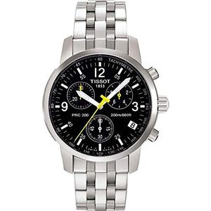 Tissot T17158652 Heren Horloge PRC200 Chronograaf Quartz, Zwart/Zilver, Armband