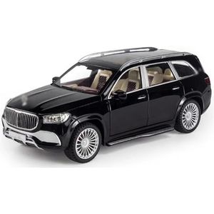 Mini Legering Klassieke Auto Voor GLS600 1/24 Metalen Model Auto Speelgoed Legering Diecast Simulatie Off Road Voertuigen Geluid SUV Cars Gift (Color : Black)