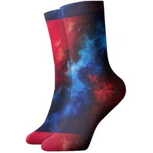 UVBDF De rode Blauwe Sokken van het Melkweg In te ademen Comfort, Vochtafvoerende Zachte Sokken voor Dagelijkse Dra