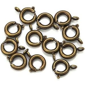 Goud Zilver Veerring Sluiting Met Open Springring Sieraden Sluiting Voor Ketting Ketting Armband Connectoren Sieraden Maken-brons-5mmX10st