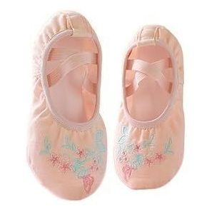 Balletschoenen voor meisjes, balletschoenen, borduurwerk, kinderen, dansslippers, split zool, gymnastiek, dansschoenen, roze, klassieke dansschoenen, Flesh 1, 38 EU