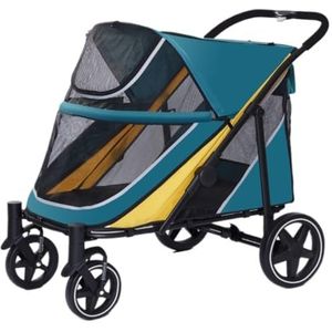 Kinderwagen Voor Huisdieren De Kinderwagen For Huisdieren Is Handig En Eenvoudig, Opvouwbaar, Lichtgewicht Materiaal, Middelgroot En Formaat For Katten En Honden Katten Kinderwagen(Yellow)