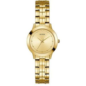 GUESS 30MM Klassiek Horloge, Goud-toon, NS, GUESS Dames roestvrij staal gepolijst petite armband horloge