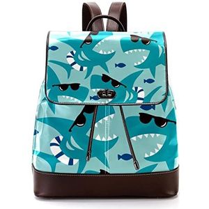 Ocean Blue Shark gepersonaliseerde schooltassen boekentassen voor tiener, Meerkleurig, 27x12.3x32cm, Rugzak Rugzakken