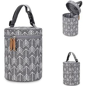 DZOZO Geïsoleerde Babyfles Zak Moedermelk Koeltas Draagbare Thermische Fles Tas Baby Fles Tote Bag Geïsoleerde Melkfles Tas Opbergtas Draagbare Melkfles Houder Geïsoleerde Melkfles Carrier, A-Grijs