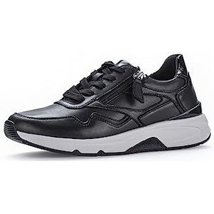 Gabor Low-Top sneakers voor dames, lage schoenen, uitneembaar voetbed, zwart, 40 EU