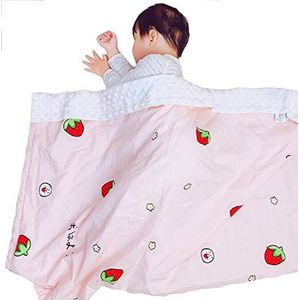 G-Tree van de baby Super Soft Deken - ademend katoen en Soft Minky Stof Deken voor pasgeborenen, meisjes, jongens, Nursery, kinderwagen, Wieg, Strawberry Deken Gift voor Baby (43.3x30INCH)