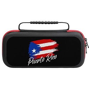 Vintage Puerto Rico Vlag Compatibel met Switch Draagtas Reizen Beschermhoes Pouch met 20 Game Accessoires One Size