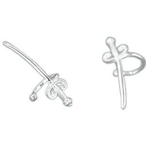 Sterling zilveren ridderzwaard clip oorbellen voor vrouwen zonder piercing oor manchet mannen sieraden high-end oorbellen (edelsteenkleur: goud)