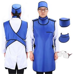 0,35 mm Pb / 0,5 mm Pb RöNtgenloodschort, Lead Apron, Loodschort + Loodkap + Schildklierschildkraag + Loodbril, RöNtgenbeschermset Van 4 Stuks, RöNtgenschild Voor De Mond, Universele Maat,0.35mmpb