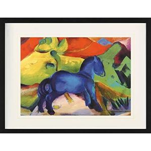 1art1 Franz Marc Poster Little Blue Horse, 1912 Ingelijste Foto Met Passepartout | Muur Foto's | In Een Fotolijstje 80x60 cm