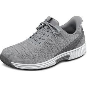 Orthofeet Men's Orthopedic Knit Yari Hands-Free Sneakers, Grey, Size 40.5 Wide