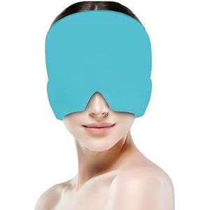 Anti-migraine masker, reliëf, enkellaags koelmasker, warmtemasker, anti-hoofdpijn, verlichting en ontspanning met warmte-/koudetherapie (turquoise)