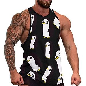 Pinguïn Tanktop voor heren, mouwloos T-shirt, trui, gymshirt, workout, zomer T-shirt