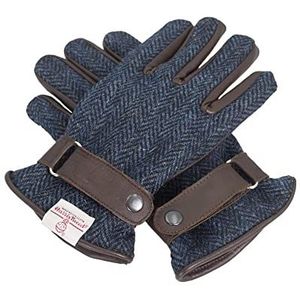 Walker and Hawkes - Handschoenen voor heren - echt leder - Harris tweed - middernachtblauw - XL