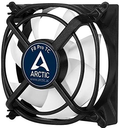 ARCTIC F8 Pro TC Computer behuizing Ventilator 8 cm Zwart, Wit 1 stuk(s)