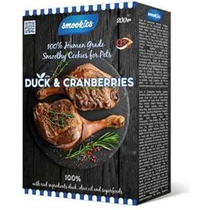 Smookies Duck & Cranberries, 200 gram snacks voor honden