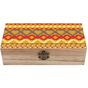 Etnische patroon kunst houten ambachtelijke opbergdozen met deksels aandenken schat sieraden doos organisator