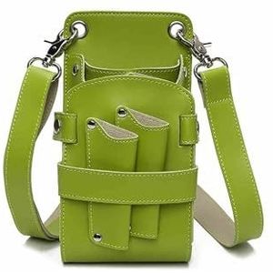 Een kapper, een heuptas, PU leren schaar gereedschap organizer heuptas for kapper verpakking van 5 veelkleurig(Green)