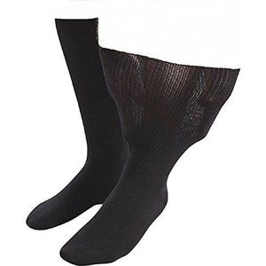 SockShop Iomi Footnurse - Heren en dames unisex extra brede zachte katoenen oedeem sokken voor gezwollen voeten, Zwart, 40-42 EU