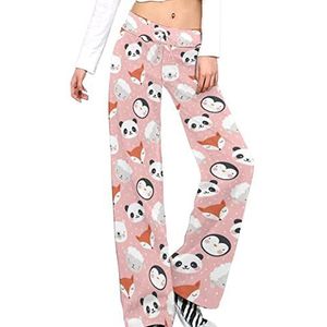 Panda Bear Fox schapen en pinguïn yogabroek voor vrouwen casual broek lounge broek trainingspak met trekkoord XL