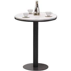 21,7 inch ronde bijzettafel cocktailbartafel met metalen basis, kleine zijwaartse tuinmeubeltafel, bistro-pubtafel hoge tafel voor keuken, woonkamer, eenvoudige montage (maat: hoogte 75 cm)
