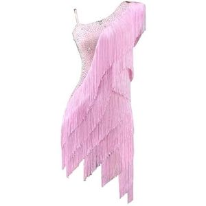 Professionele Latijns Amerikaanse dansjurken met gelaagde kwastjes Dames ballroom Optreden kostuum Salsa Cha Cha dans kleding Strass rok voor Rumba Samba,B,L