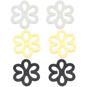 Plastic onzichtbare beha riem clips 6 stuks, flexibele holle bloemvormige antislip concealers voor vrouwen bh's, One Size, Katoen, geen edelsteen