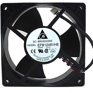 Cooler fan EFB1248VHE 120 * 120 * 38mm DC48V 0.21A 3-wire stall alarm server fan