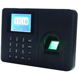 Aanwezigheidsmachine voor medewerkers Intelligente biometrische vingerafdruk Wachtwoordregistratie Machine Werknemer inchecken Recorder TFT LCD-scherm Tijdregistratie voor kleine bedrijven en kantoren