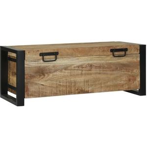 vidaXL industriële stijl mangohouten opbergkist | Massieve kist rustieke decoratieve woonkamer en slaapkamer handgemaakt kwaliteitsontwerp voor huisorganisatie houten oplossing box meubels