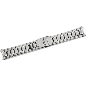 LUGEMA 18 Mm 20 Mm 22 Mm 24 Mm Zilver Zwart Roestvrij Stalen Horlogeband Gebogen Interface Vlinder Horlogebandje (Color : Silver-Curve, Size : 18mm)