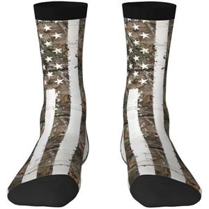 Amerikaanse camouflage comfortabele halfhoge sokken voor mannen en vrouwen - modieuze volwassen sokken, verhoog je stijl., Amerikaanse Camouflage, Eén Maat