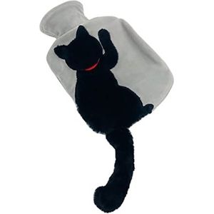 DieffematicRSD Warmwaterkruik Water-filled Hot Water Bag Is Resistant To Extrusion And Hand Warmer Is Removable And Washable. (Color : Black)