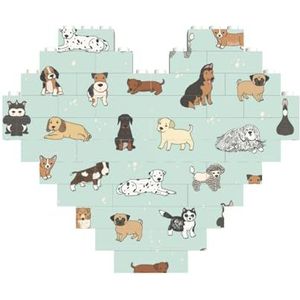 Hond legpuzzel - hartvormige bouwstenen puzzel-leuk en stressverlichtend puzzelspel