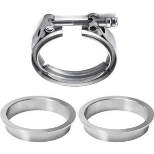 Roestvrij staal V-band klem roestvrij staal V-band klem en platte flenzen kit meerdere maten (95 mm 3,7 inch)