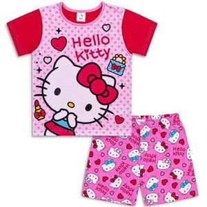 Hello Kitty Pyjama voor meisjes, pyjama's voor meisjes, pyjamaset, officiële nachtkleding, kleding, merchandise van 4 tot 14 jaar, roze, 7-8 jaar
