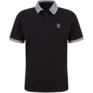 TOM TAILOR Mannen Basic Piqué poloshirt 1030625, 29999 - Black, L