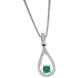 Kettingen voor vrouwen Gesimuleerde Emerald 925 zilveren ketting for vrouwen groene edelsteen sieraden zonder ketting