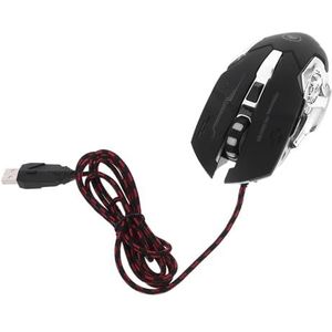 Muis Bedrade Gaming Ergonomische Gaming Programmeerbare Computers Desktop Conputer Computer USB Optische Muizen Jounal Notebooks met Lichten Gamer Computer Muizen Abs Laptop Kabel 6d (Kleur: Zwart x 3