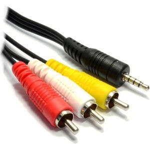 kenable 3.5mm 4 polige Jack Plug naar 3 x RCA Phono composiet & audio kabel 1m