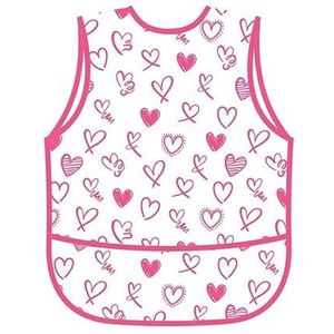 Vest waterdichte slabbetjes Mouwloze rug om in de zomer wasbare eetslabbetjes te dragen(Rose Heart,4)