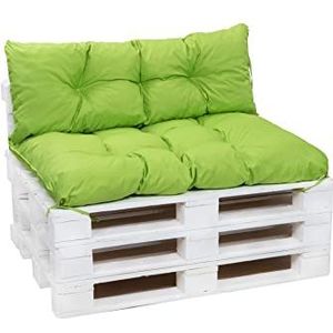 Setgarden® Palletkussenset, kussens voor tuinmeubelen, outdoor rug en zitkussen, tuinzitkussen, vele kleuren en maten (limoen, set 120 x 60 zitkussen + 120 x 40 rugkussen)