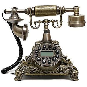 Rotary Dial Telefoons Europese Antieke Retro Telefoon Vaste Telefoon Vaste Telefoon Snoer Knop Wijzerplaat Telefoon Vaste (Kleur: Brons)