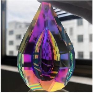 Tuin Suncatchers 1 stuk 76 mm kristallen kroonluchter deel AB kleur prisma suspensie handgemaakte hanger kettingen (kleur: 2)