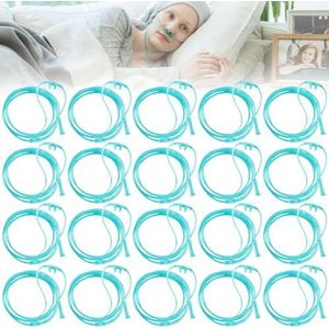 20 stuks zuurstofbril neusbril: neusbril voor zuurstofapparaat, neusbril, zuurstofslang van siliconen met 300 cm O2-slang voor zuurstofapparaat, ademtherapie- en inhalatieapparaten