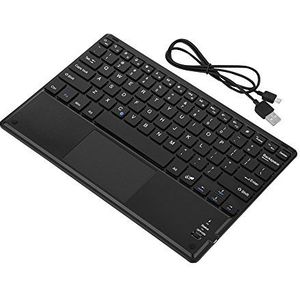Richer-R Bluetooth-toetsenbord, draadloos Bluetooth V3.0, toetsenbord met touchpad, geschikt voor PC, Android mobiele telefoon, tablet, 10,1 inch, zwart